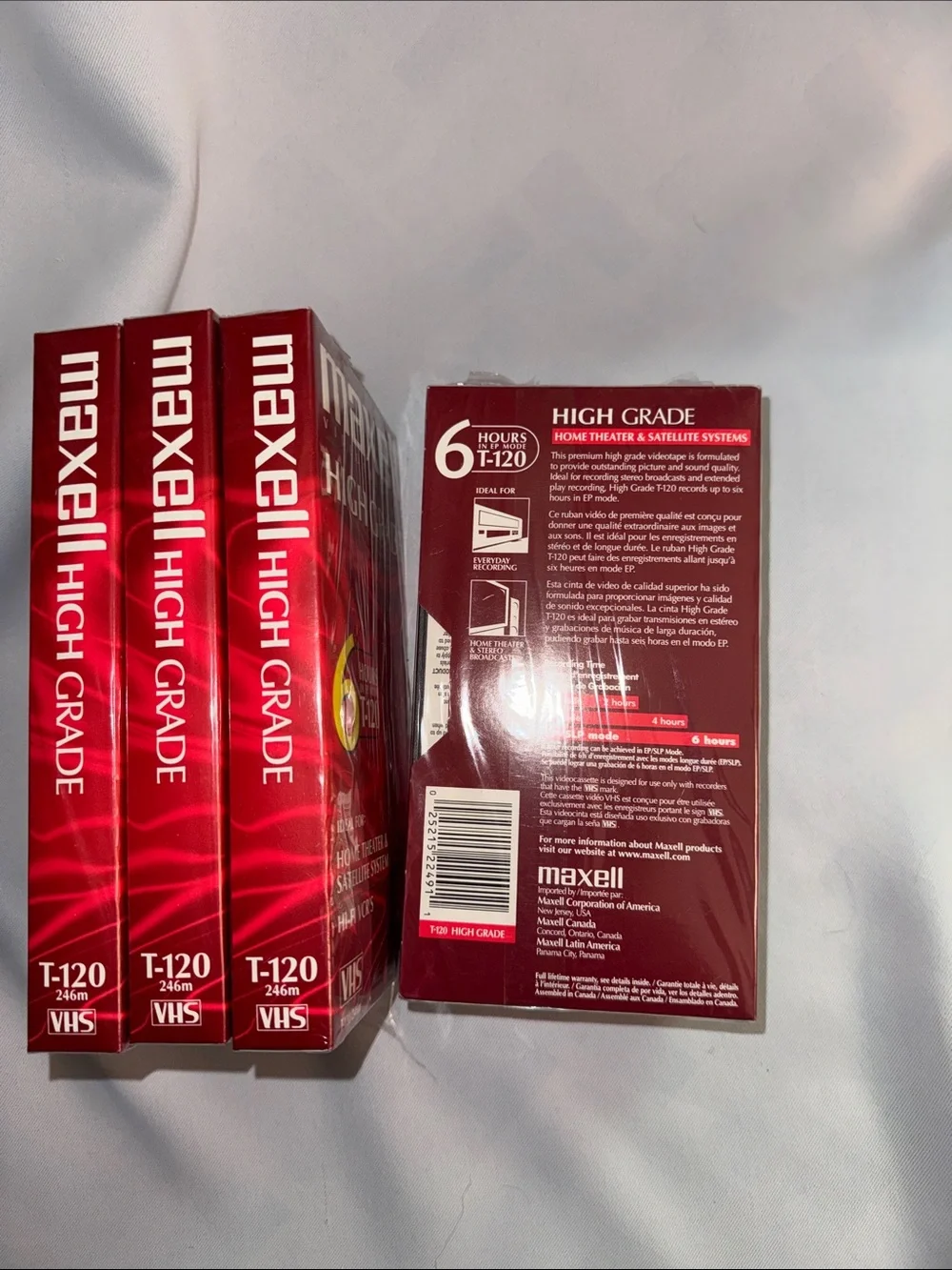 Maxell High Grade T-120 VHS Tape - 5 Sealed Tapes